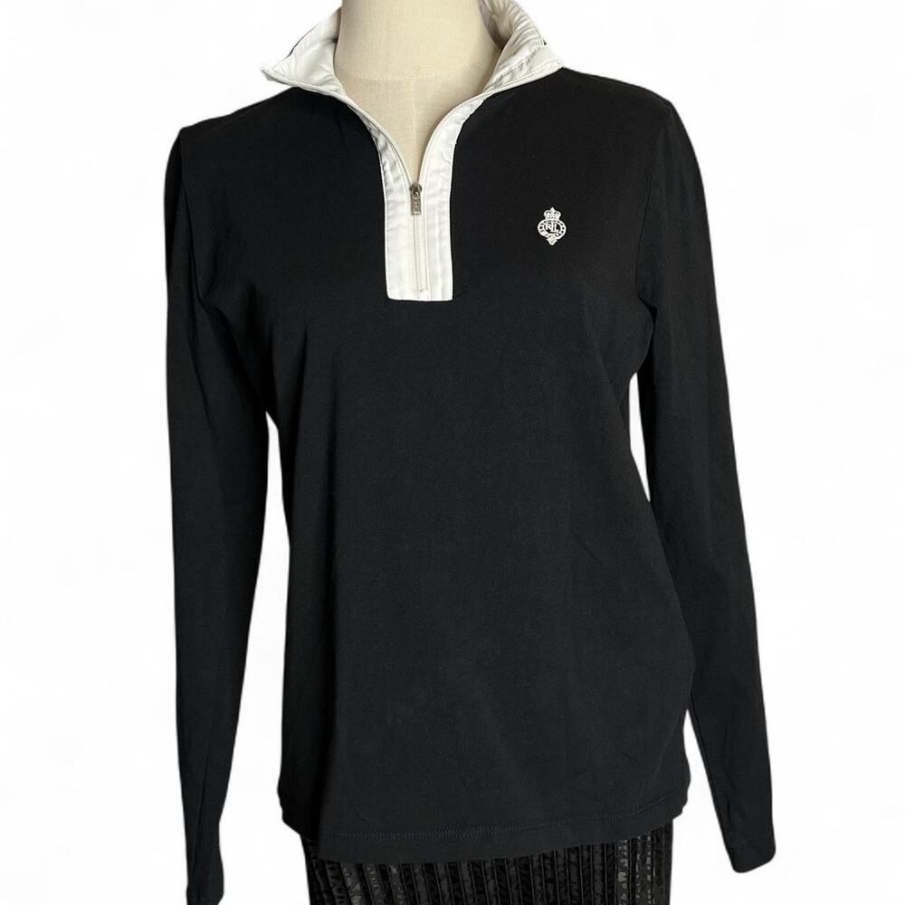 Ralph lauren black and white 1/4 zip up long sleeve pullover